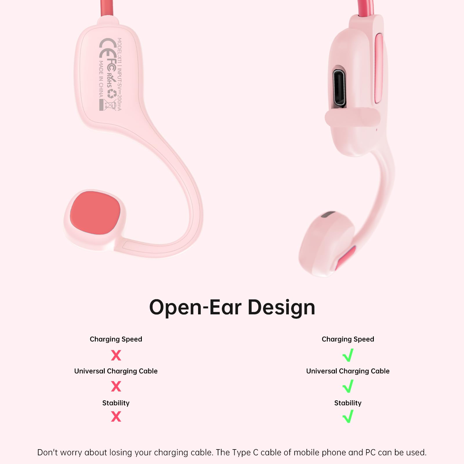 Foto 6 pulgar | Auriculares Abiertos Ifecco Para Niños Y Niñas Con Bluetooth 5.3, Color Rosa - Venta Internacional.