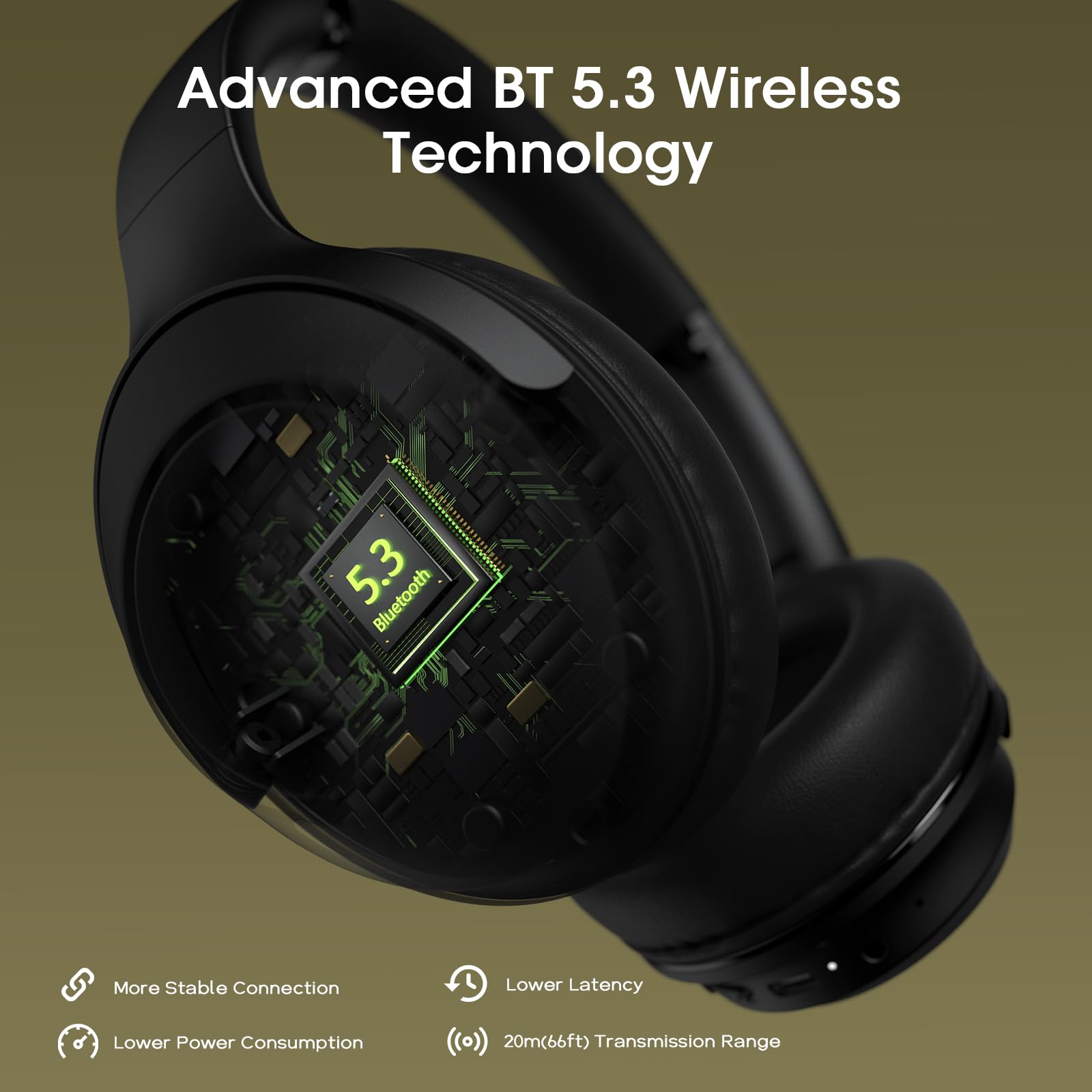 Foto 6 pulgar | Auriculares Bluetooth Doqaus Over Ear 70h Playtime Con Micrófono - Venta Internacional.