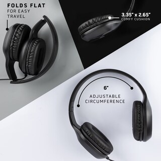 Foto 2 | Auriculares Sonitum Kids, Paquete De 5 Unidades, Supraaurales, 3,5 Mm, Con Cable, Negros - Venta Internacional.