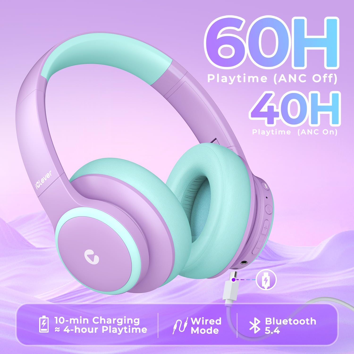 Foto 4 pulgar | Auriculares Inalámbricos Con Cancelación De Ruido Iclever Bth26 Para Niños - Venta Internacional.