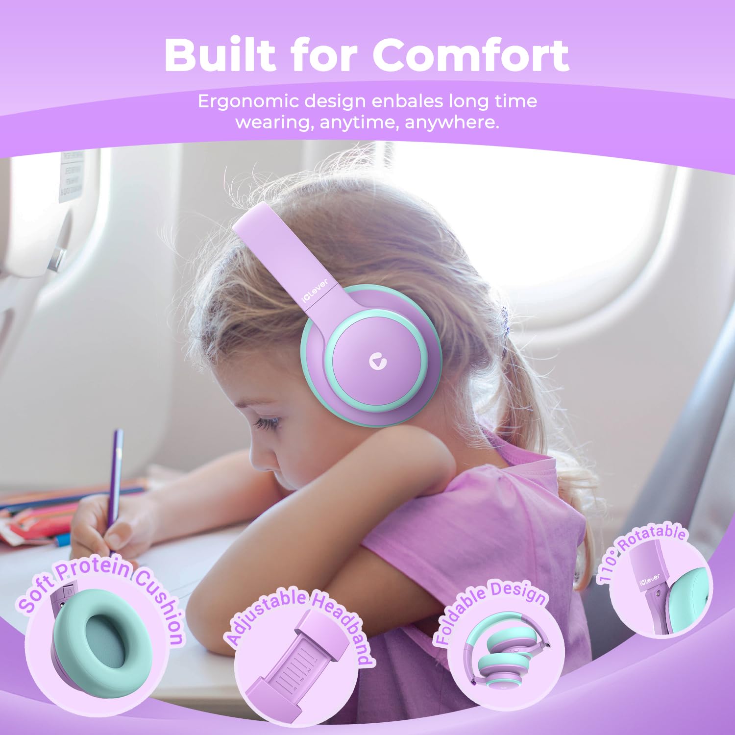 Foto 8 pulgar | Auriculares Inalámbricos Con Cancelación De Ruido Iclever Bth26 Para Niños - Venta Internacional.