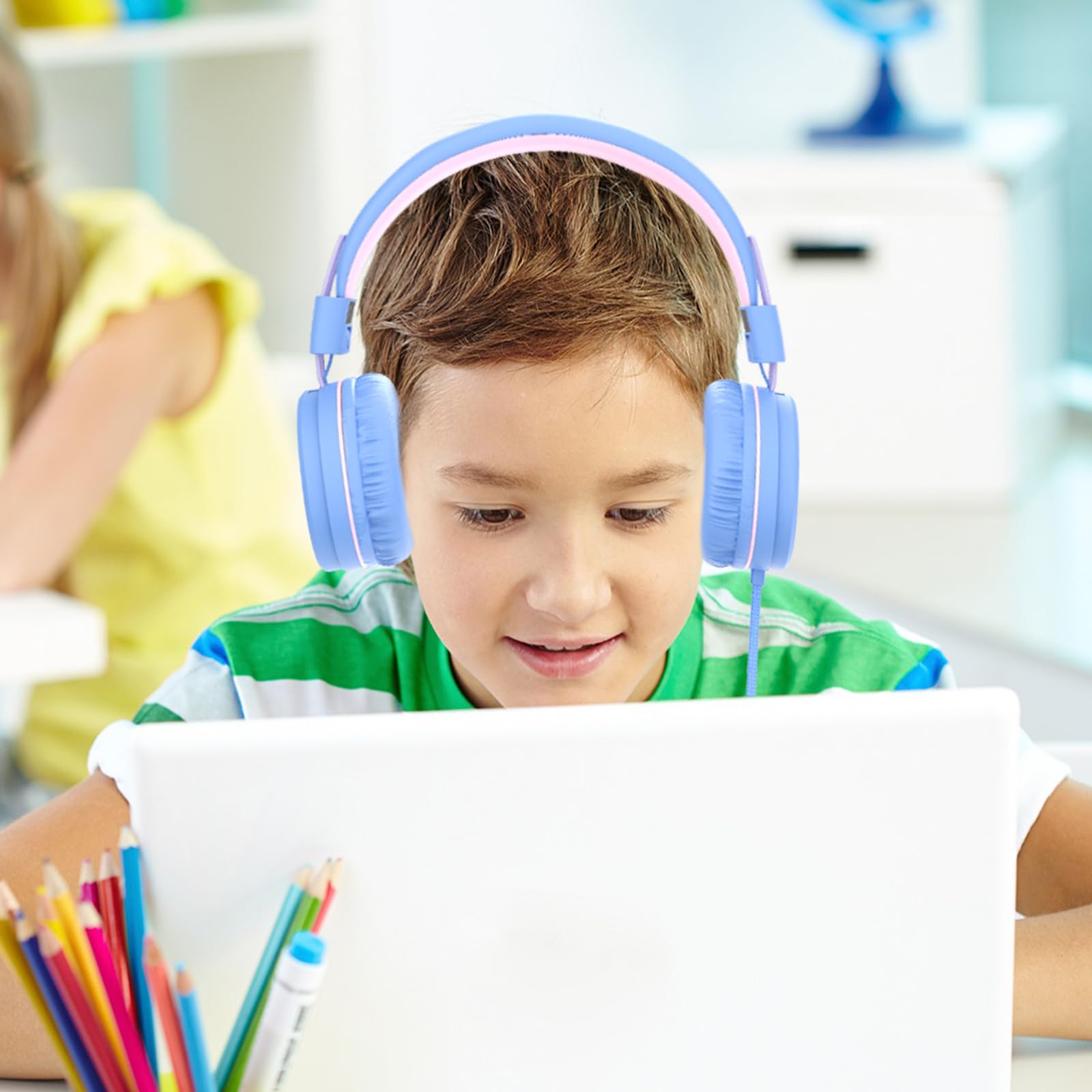 Foto 2 | Auriculares Elecder I37 Para Niños, Plegables, Supraaurales, Con Cable, Morado/rosa - Venta Internacional.