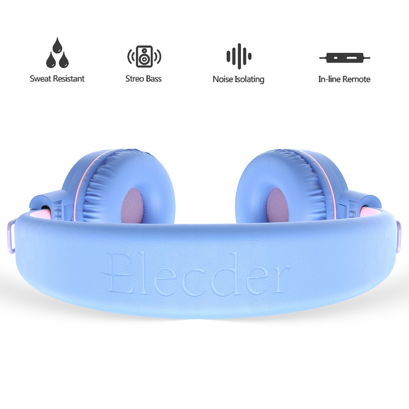 Foto 4 pulgar | Auriculares Elecder I37 Para Niños, Plegables, Supraaurales, Con Cable, Morado/rosa - Venta Internacional.