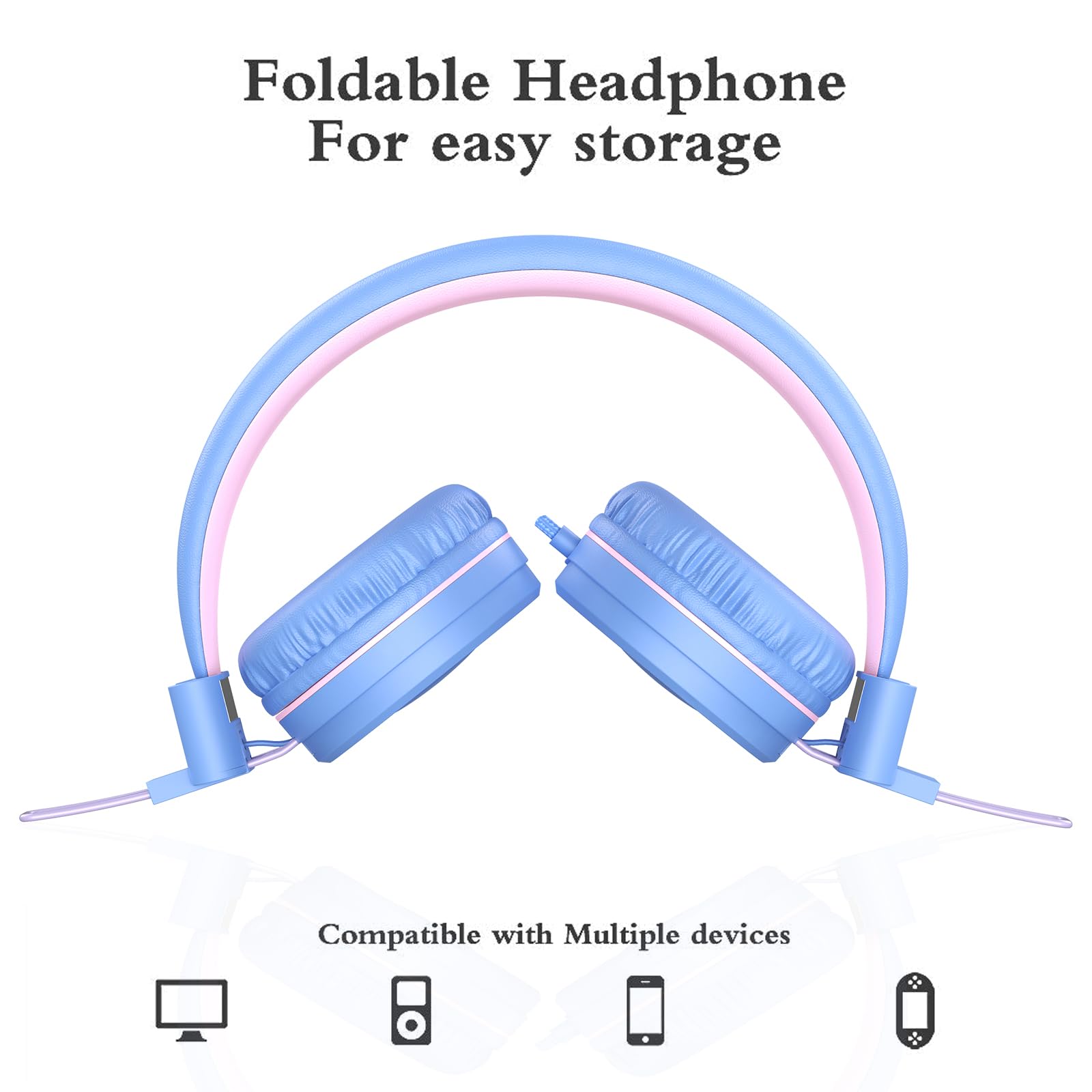Foto 5 pulgar | Auriculares Elecder I37 Para Niños, Plegables, Supraaurales, Con Cable, Morado/rosa - Venta Internacional.