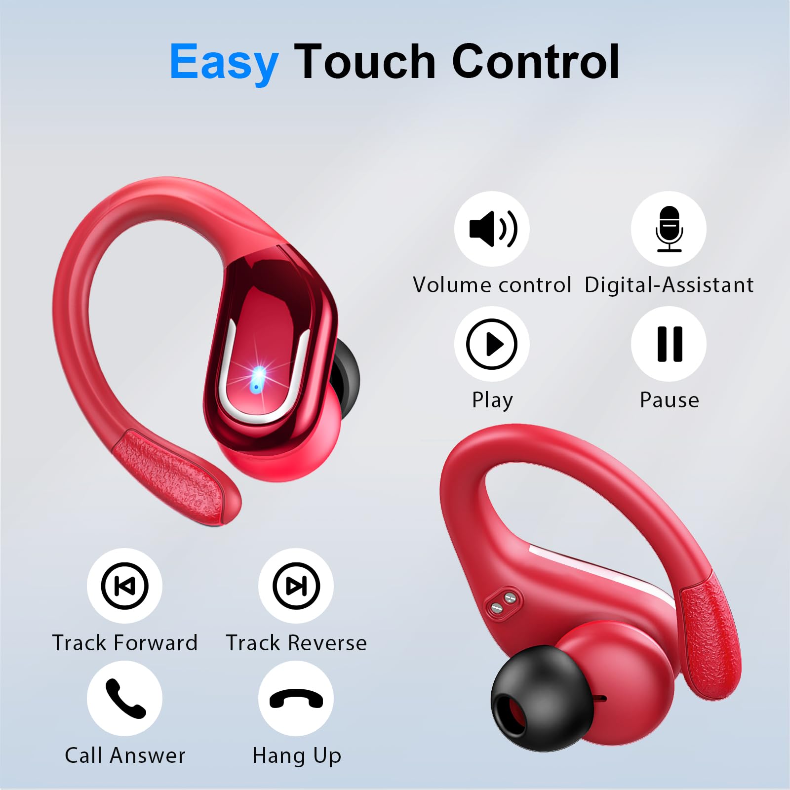 Foto 7 pulgar | Auriculares Inalámbricos Latinist Bluetooth 5.4 Con Batería De 75 Horas, Color Rojo - Venta Internacional.