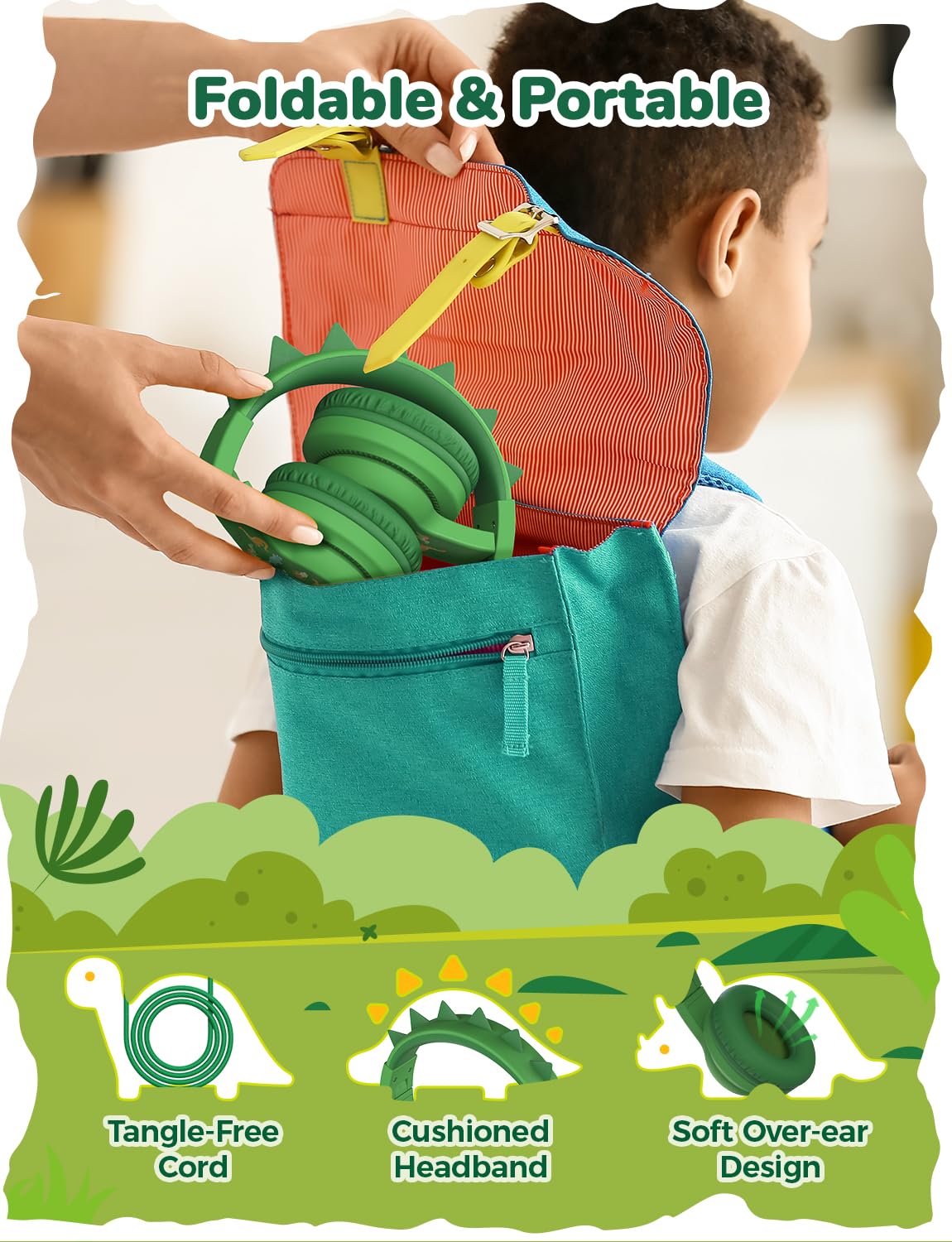 Foto 8 pulgar | Auriculares Iclever Hs19s Con Diseño De Dinosaurio Para Niños, Volumen De 85 Dba - Venta Internacional.