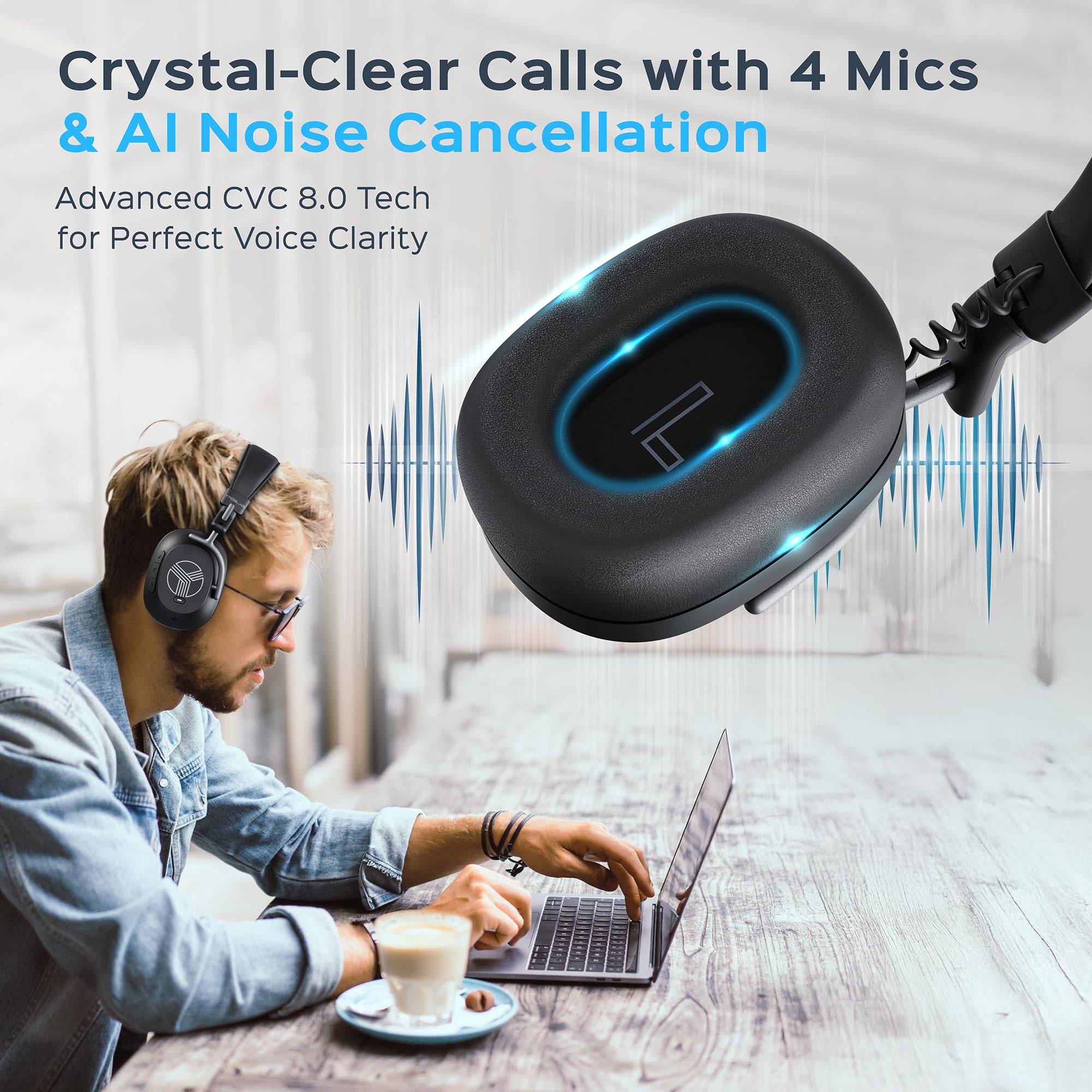 Foto 7 pulgar | Auriculares Treblab U5 Hybrid Anc Para Colocar Sobre Las Orejas Bluetooth 5.3 55h - Venta Internacional.