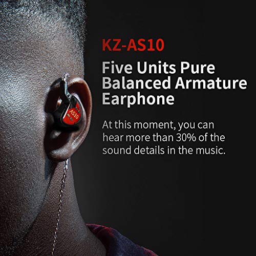 Foto 2 | Controlador De Armadura Balanceada Iem Headphone Kz As10 5 Con Cable Negro - Venta Internacional.