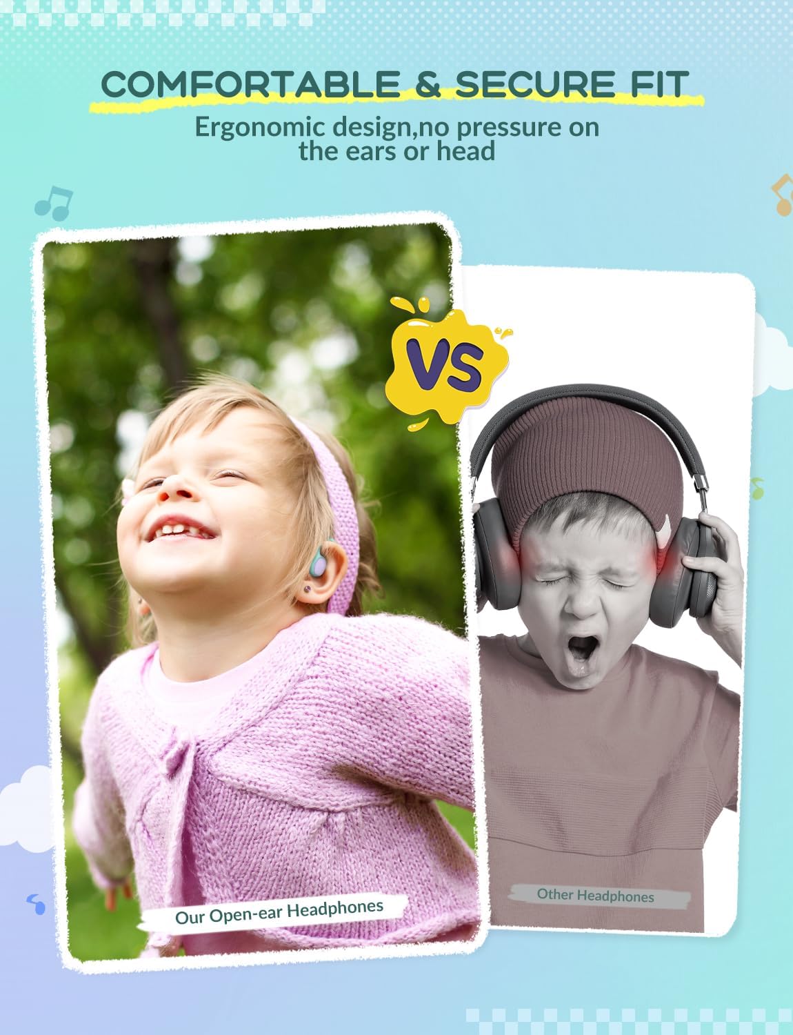 Foto 5 | Auriculares Iclever Kids Bluetooth 5.4 Con Conducción De Aire, Oído Abierto - Venta Internacional.