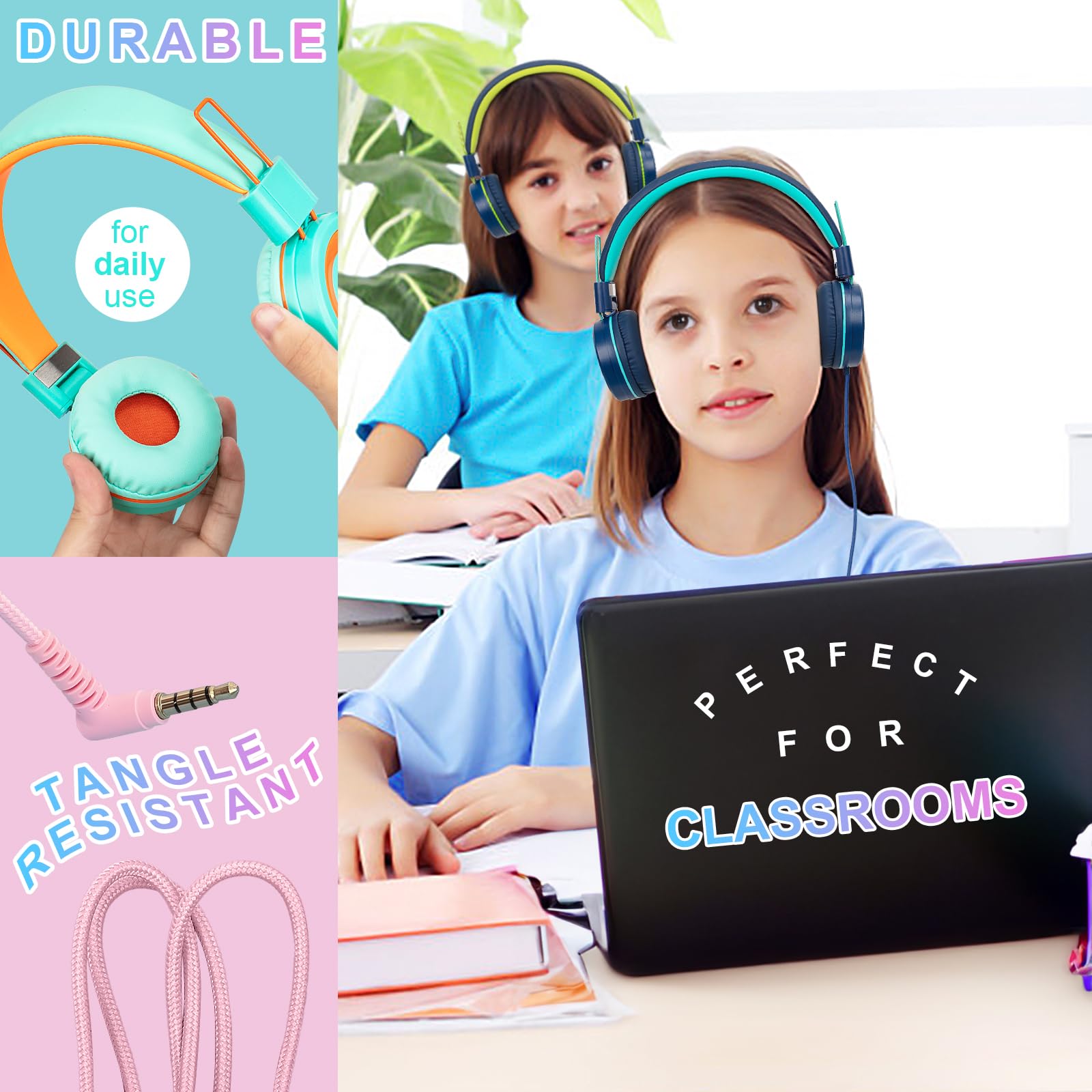 Foto 3 pulgar | Auriculares Cn-outlet Classroom, Plegables Y Ajustables, Para Niños, X5 - Venta Internacional.