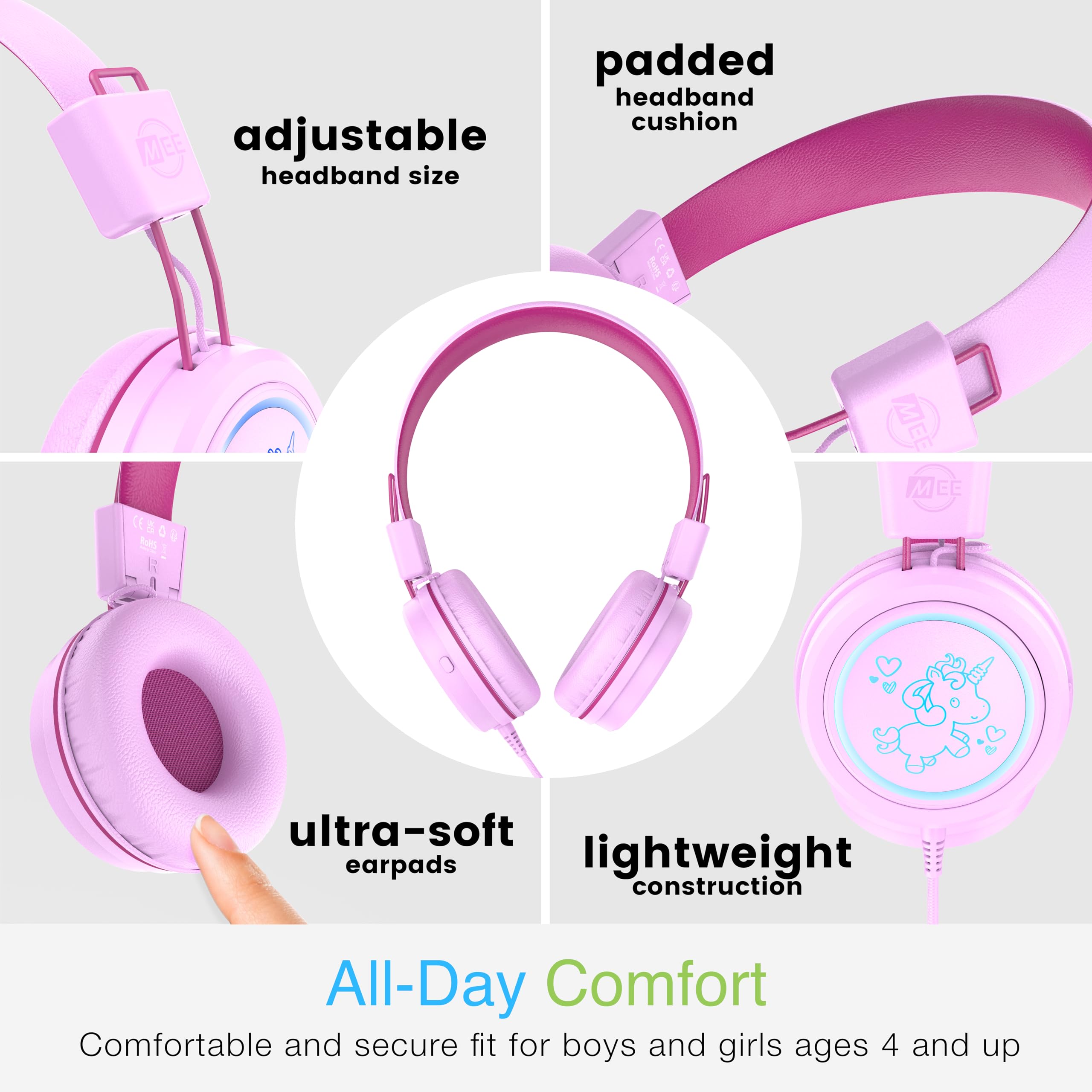Foto 7 pulgar | Auriculares Mee Audio Kidjamz Kj55 Safe Listening Usb-c Rosa - Venta Internacional.