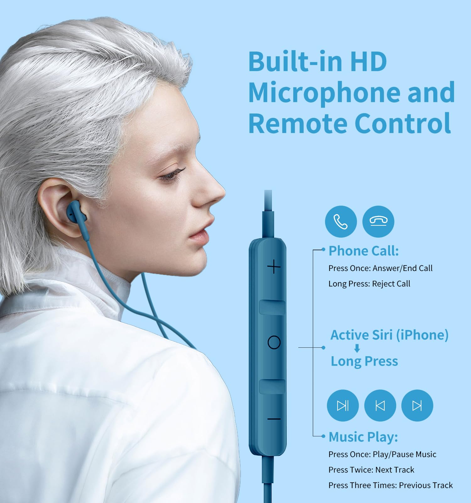 Foto 5 pulgar | Auriculares Con Cable Kimwood Con Micrófono Hifi Stereo Blue - Venta Internacional.