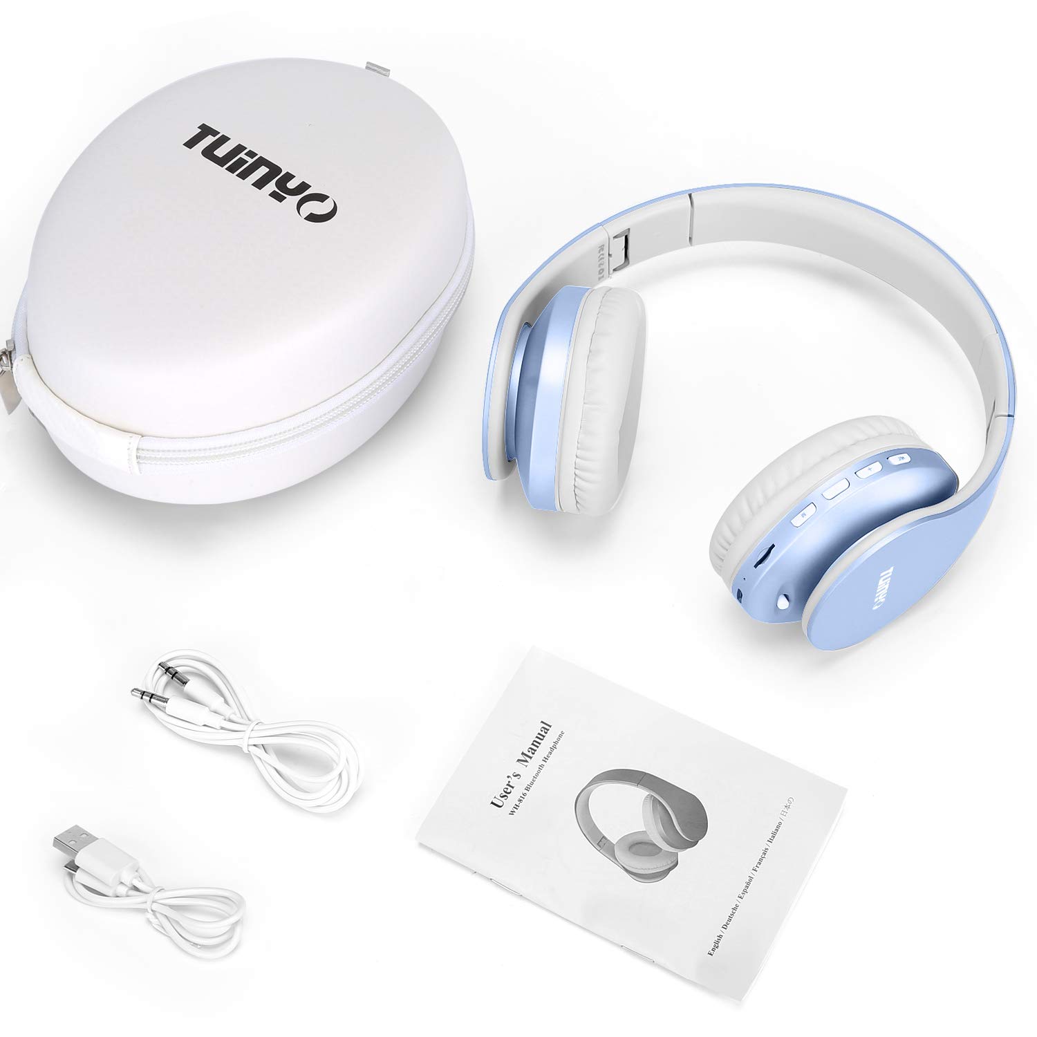 Foto 6 | Auriculares Inalámbricos Tuinyo Over Ear Bluetooth Con Micrófono - Azul - Venta Internacional.