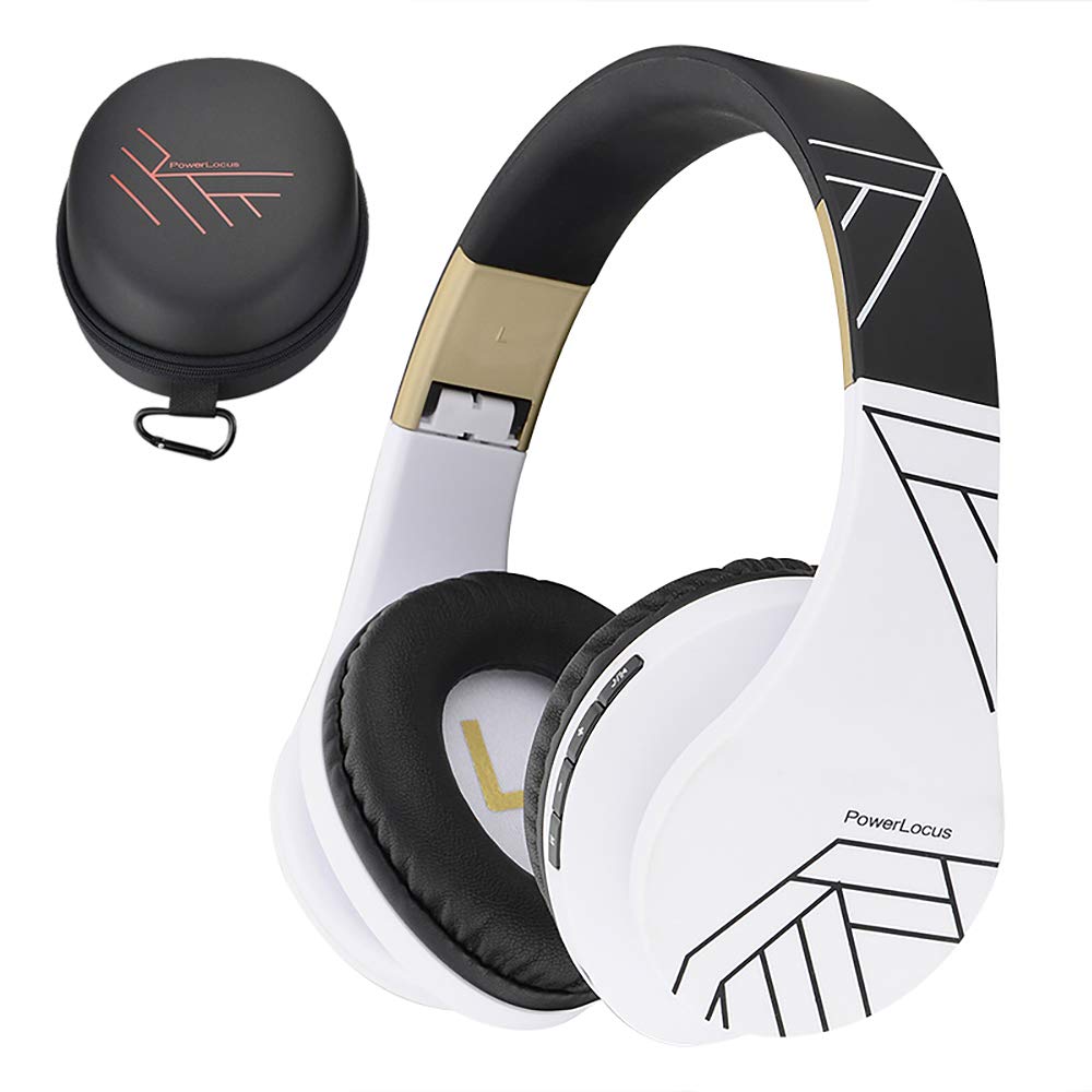 Foto 2 pulgar | Auriculares Supraaurales Bluetooth Powerlocus Inalámbricos En Blanco Y Negro - Venta Internacional.