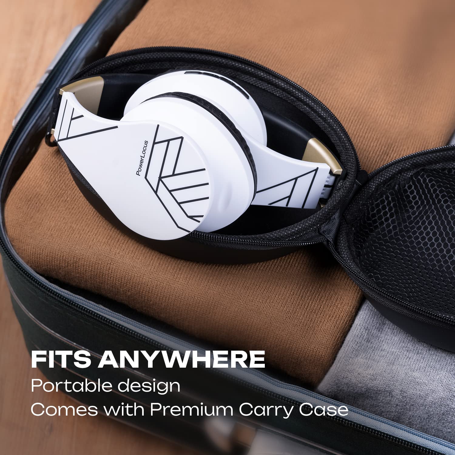 Foto 7 pulgar | Auriculares Supraaurales Bluetooth Powerlocus Inalámbricos En Blanco Y Negro - Venta Internacional.