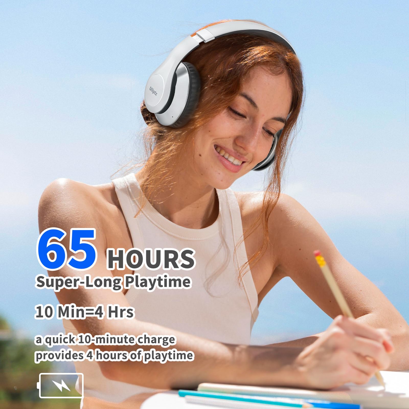 Foto 6 pulgar | Auriculares Inalámbricos Bluetooth Uliptz 65h Playtime Silver - Venta Internacional.