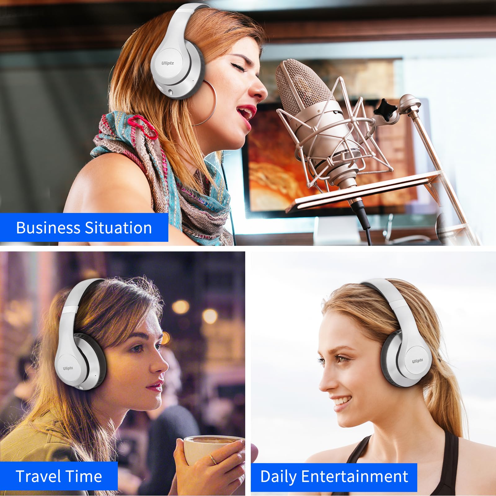 Foto 8 pulgar | Auriculares Inalámbricos Bluetooth Uliptz 65h Playtime Silver - Venta Internacional.