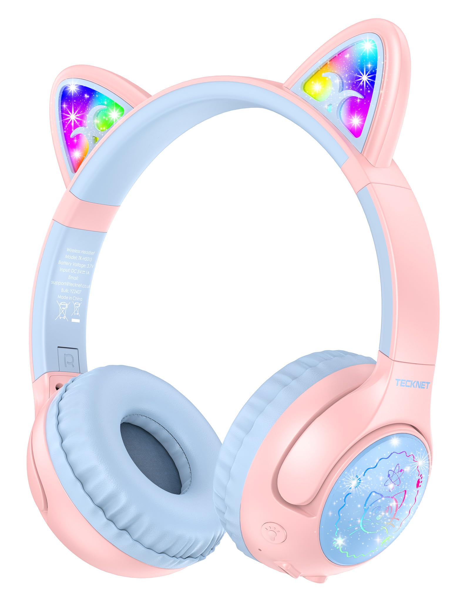 Foto 2 pulgar | Auriculares Bluetooth Tecknet Cat Ear Kids 70h Playtime - Venta Internacional