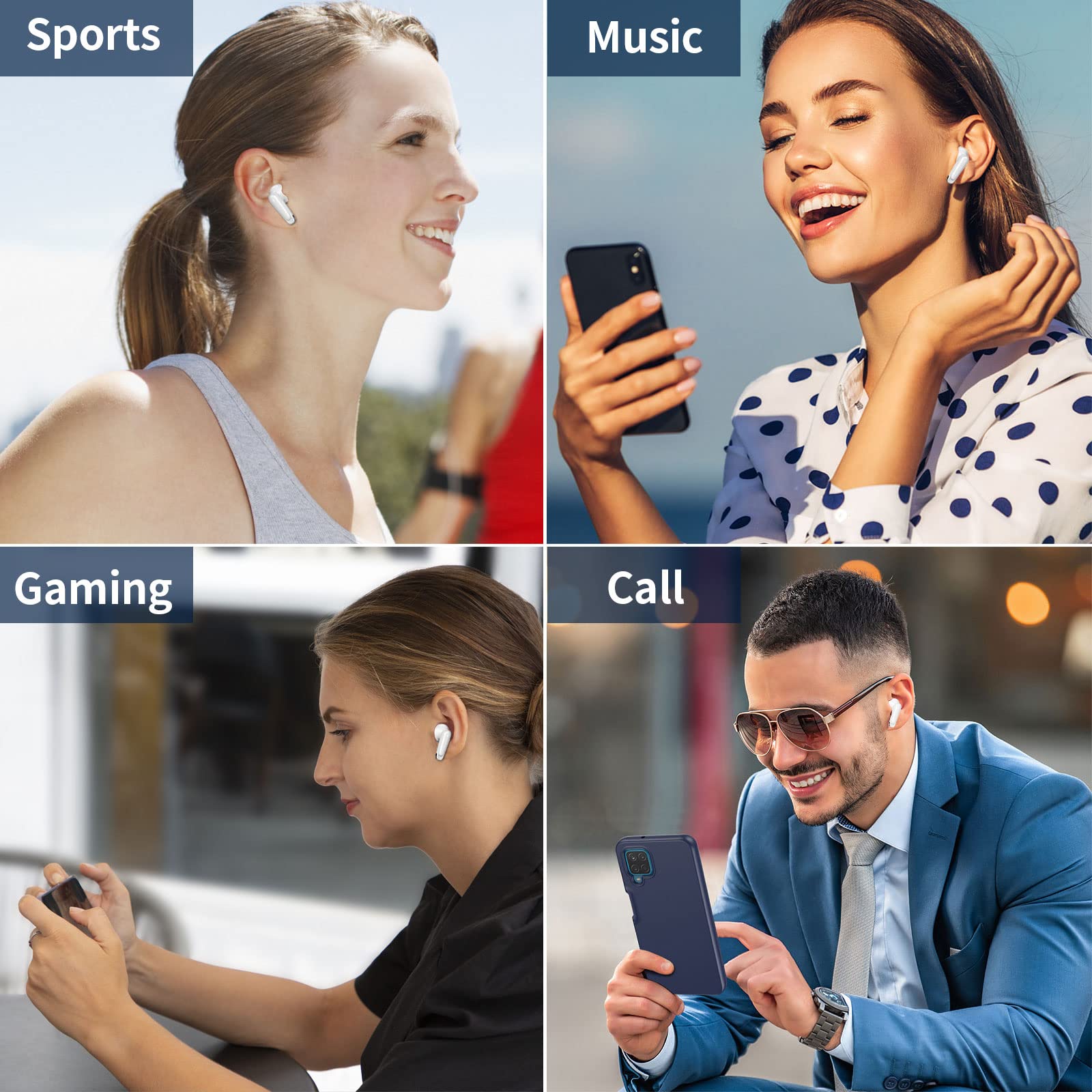 Foto 8 pulgar | Auriculares Bluetooth 5.3 Apetoo Blanco - Venta Internacional
