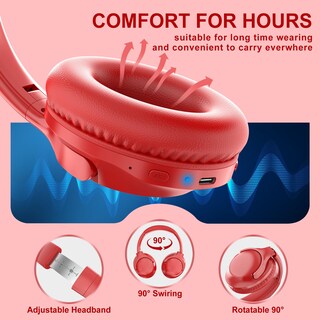 Foto 4 | Auriculares Bluetooth Midola Over Ear 68h Playtime Red - Venta Internacional