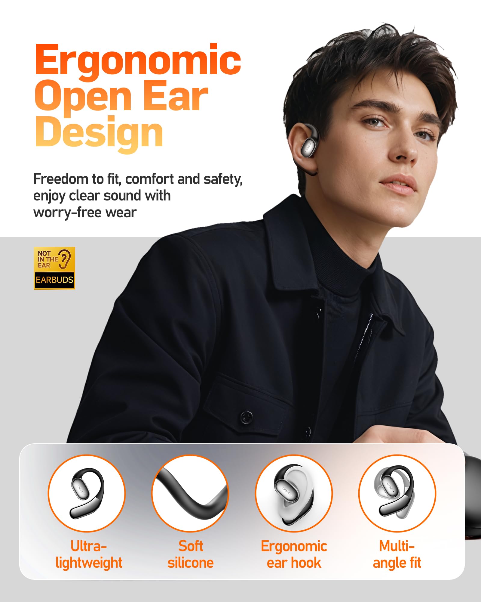 Foto 3 pulgar | Auriculares Inalámbricos Bluetooth 5.4 Open Ear Picun H3s Negros - Venta Internacional