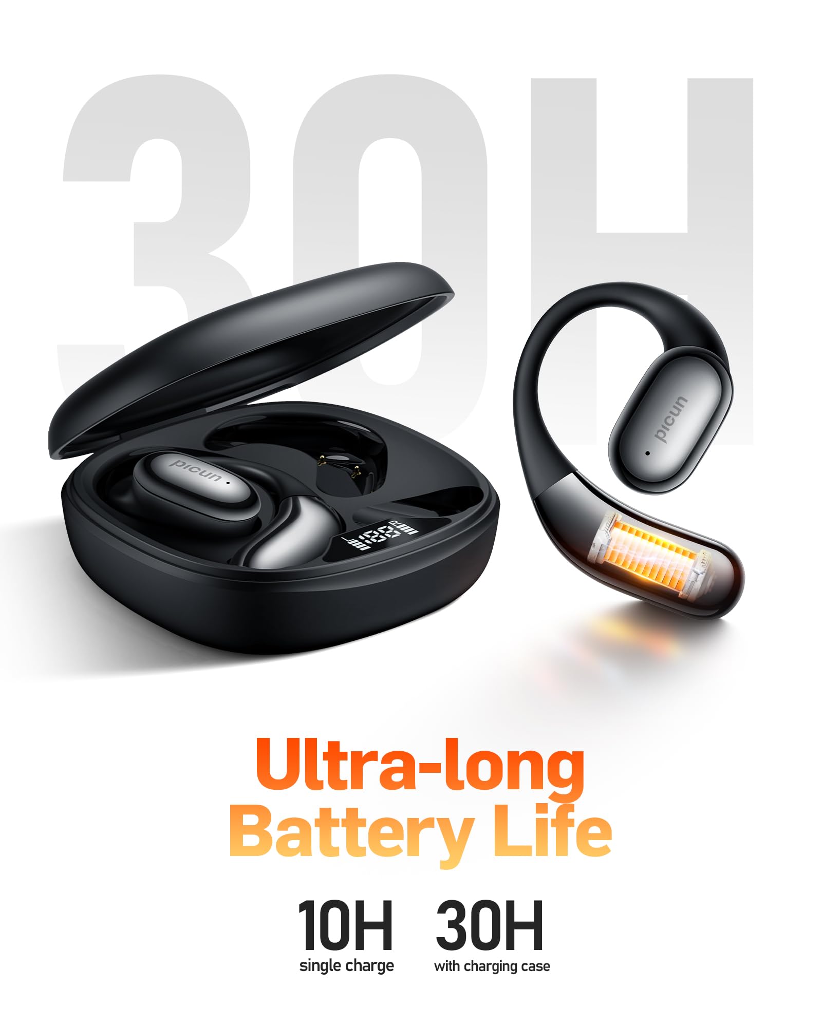 Foto 4 pulgar | Auriculares Inalámbricos Bluetooth 5.4 Open Ear Picun H3s Negros - Venta Internacional