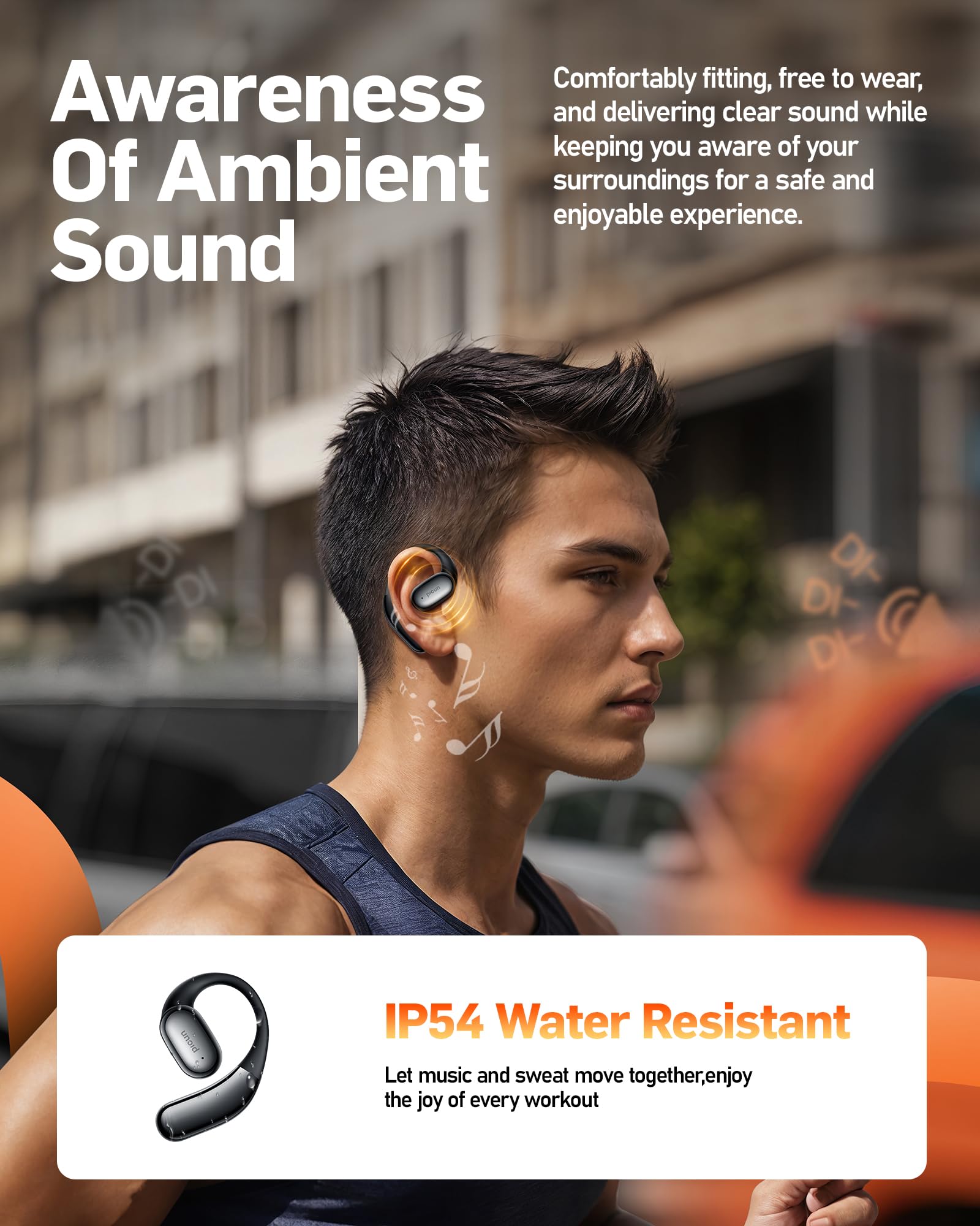 Foto 5 pulgar | Auriculares Inalámbricos Bluetooth 5.4 Open Ear Picun H3s Negros - Venta Internacional