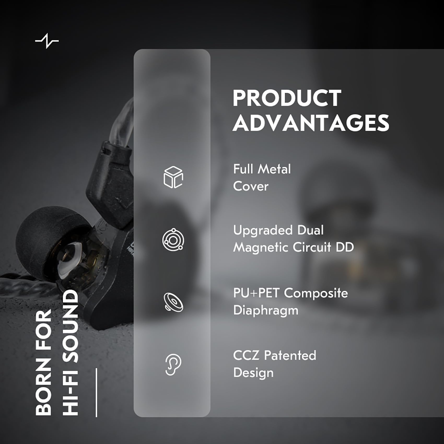 Foto 4 pulgar | Auriculares Intraurales Ccz Dc02 Circuito Magnético Dual - Venta Internacional