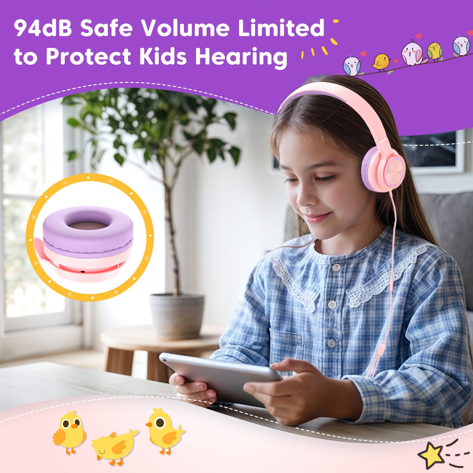 Foto 5 pulgar | Auriculares Infantiles Infurture Ch5 Usb C/3.5 Mm con Micrófono - Venta Internacional