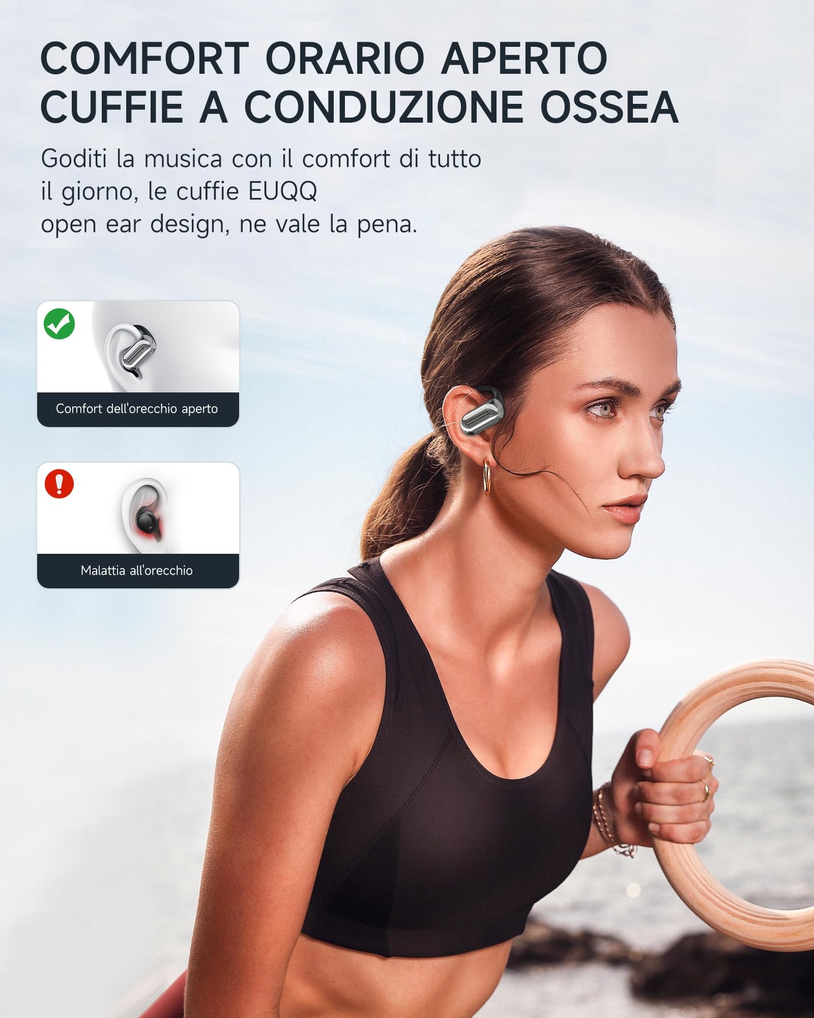 Foto 7 pulgar | Auriculares Inalámbricos Euqq Open Ear Bluetooth 5.4 - Venta Internacional