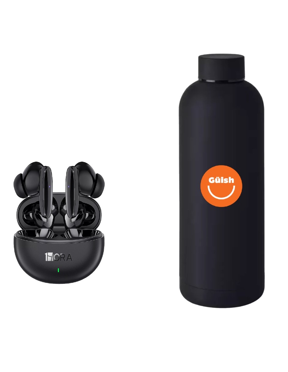 Foto 2 pulgar | Audífonos In-ear Inalámbricos Bluetooth 5.3 Con Microfono + Termo De Agua De Regalo Güish