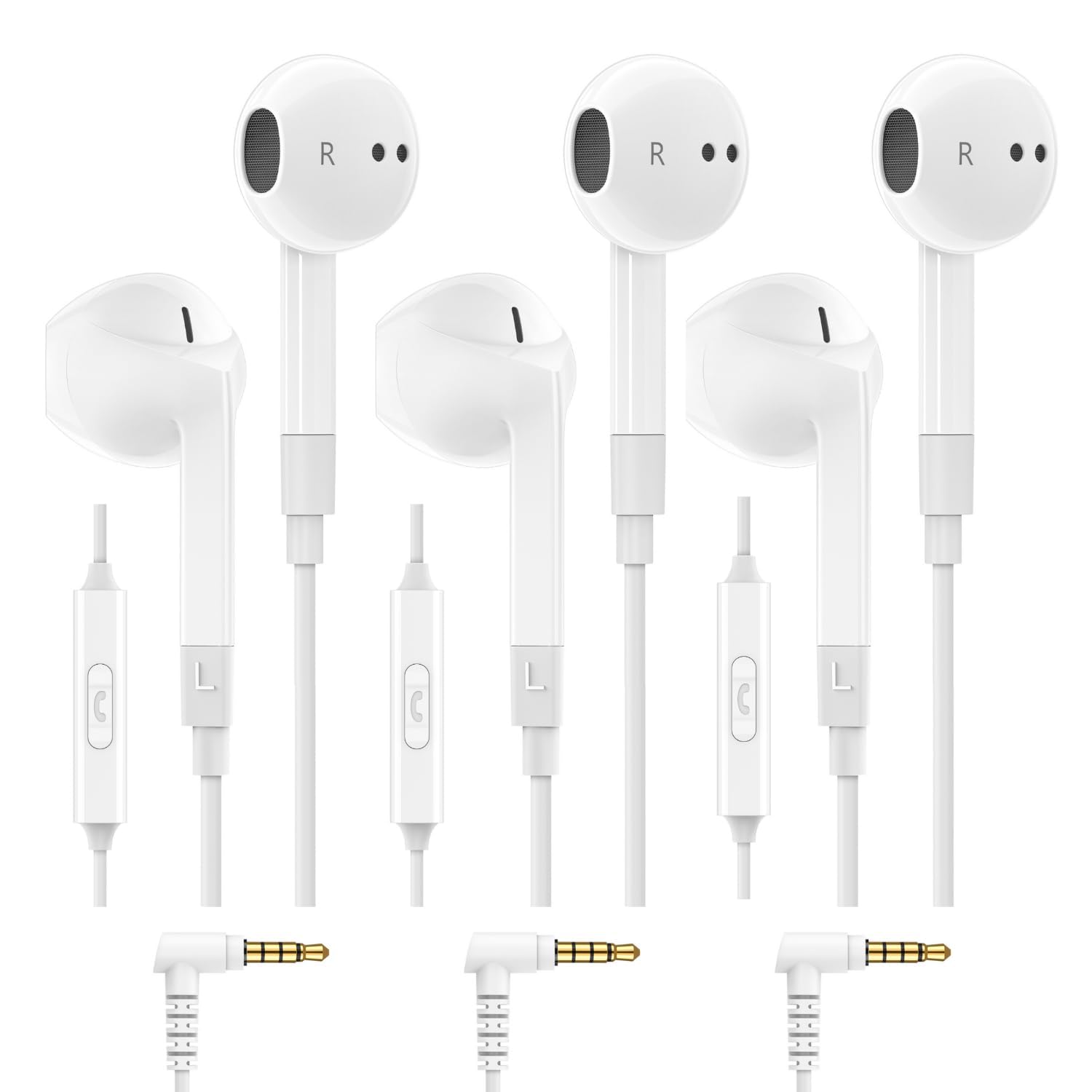 Foto 2 pulgar | Auriculares Ludos Ferox Cableados Con Micrófono, Conector De 3,5 Mm, Paquete De 3 - Venta Internacional.