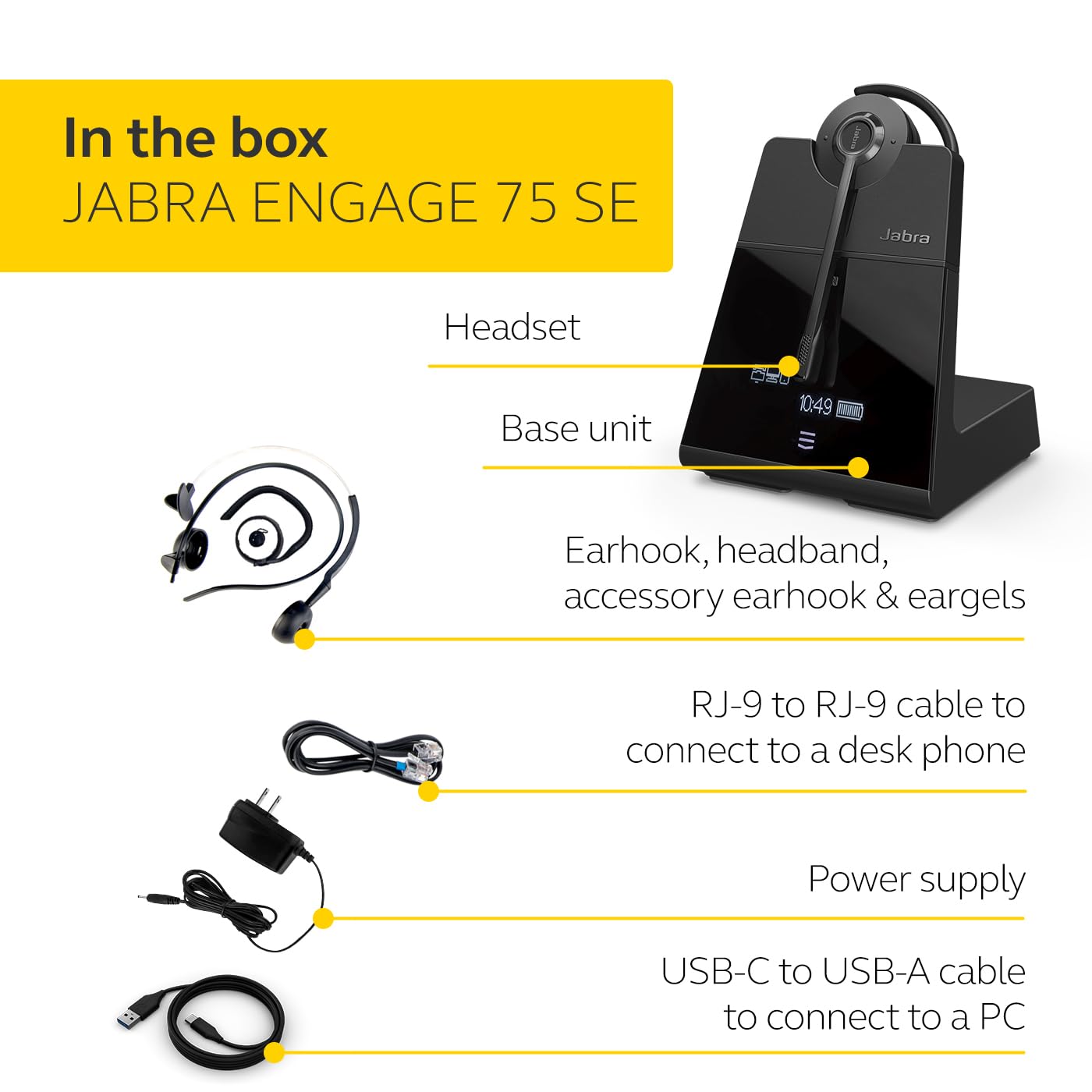 Foto 7 | Auriculares Inalámbricos Jabra Engage 75 Se (segunda Edición) Negros - Venta Internacional.