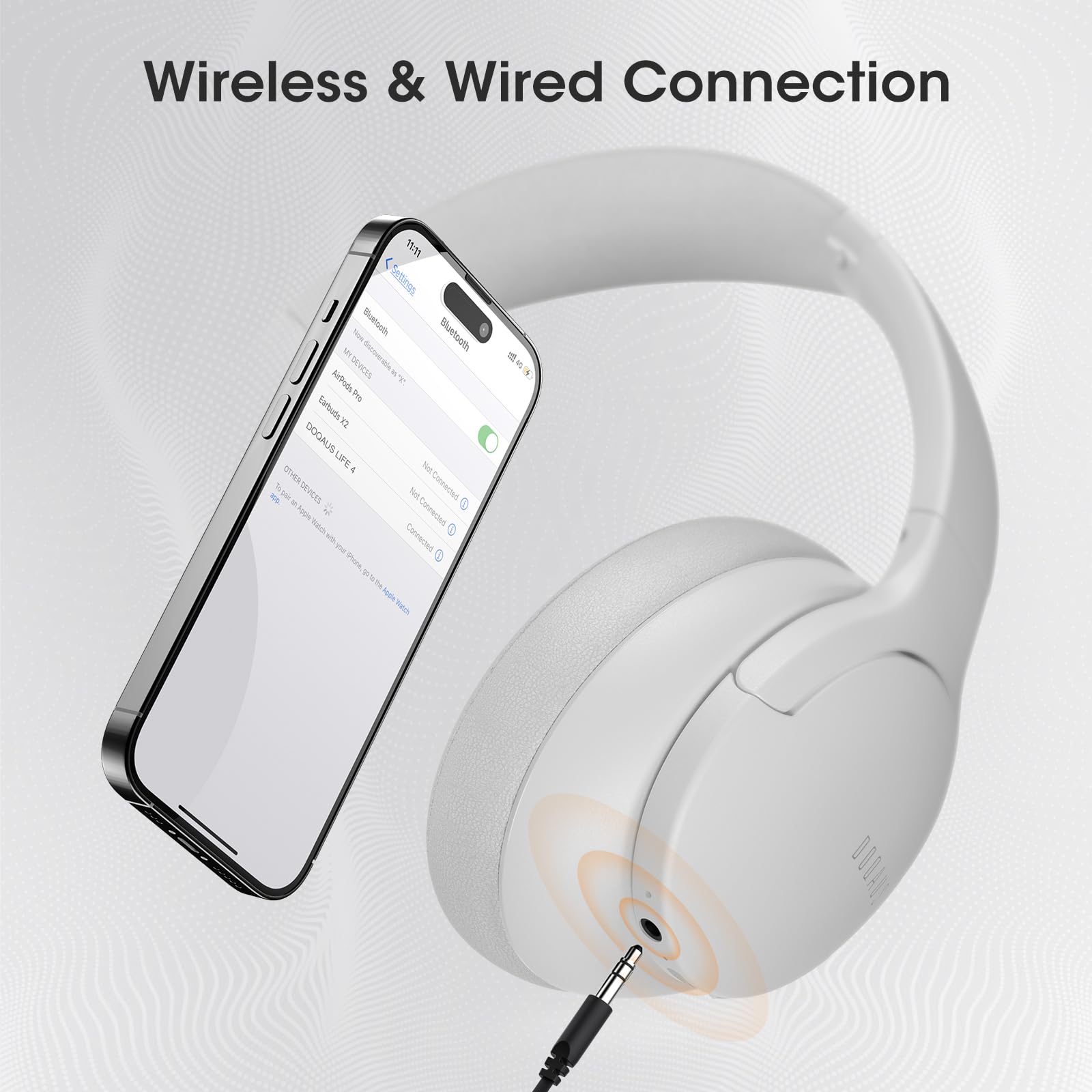 Foto 7 pulgar | Auriculares Bluetooth Doqaus Upgrade Over Ear 90 H De Reproducción - Venta Internacional.