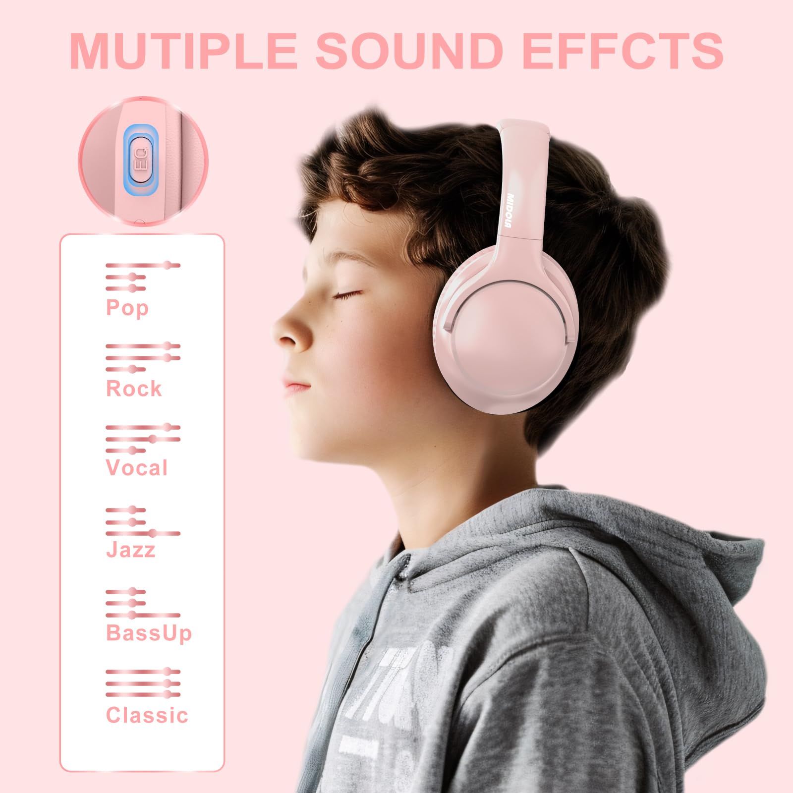 Foto 3 pulgar | Auriculares Bluetooth Midola B15 68h Playtime Hifi Stereo Rosa - Venta Internacional.