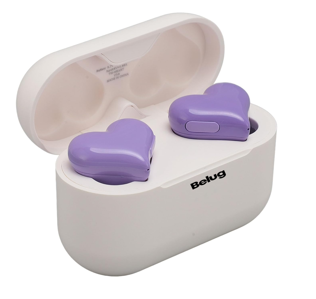 Foto 2 pulgar | Auriculares En Forma De Corazón Bluetooth Cancelación Ruido, Belug Blanco Morado