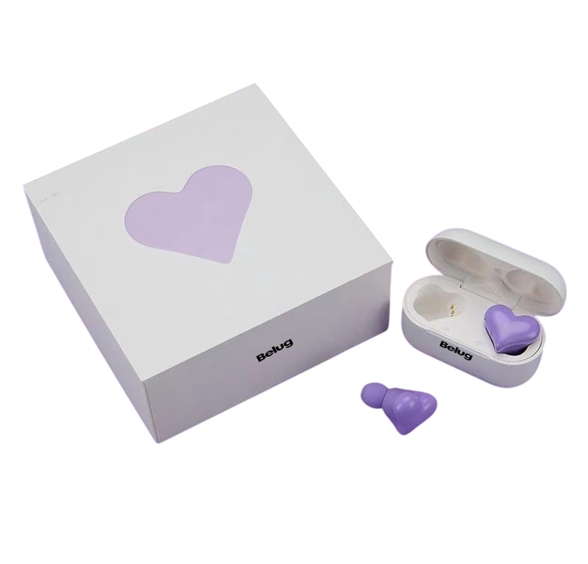 Foto 4 pulgar | Auriculares En Forma De Corazón Bluetooth Cancelación Ruido, Belug Blanco Morado