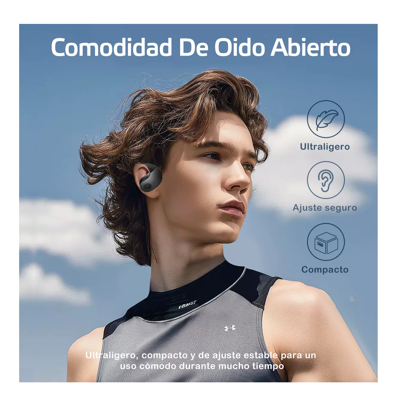 Foto 3 pulgar | Audífonos In-ear Inalámbricos Deportivos Auricular Bluetooth Negro