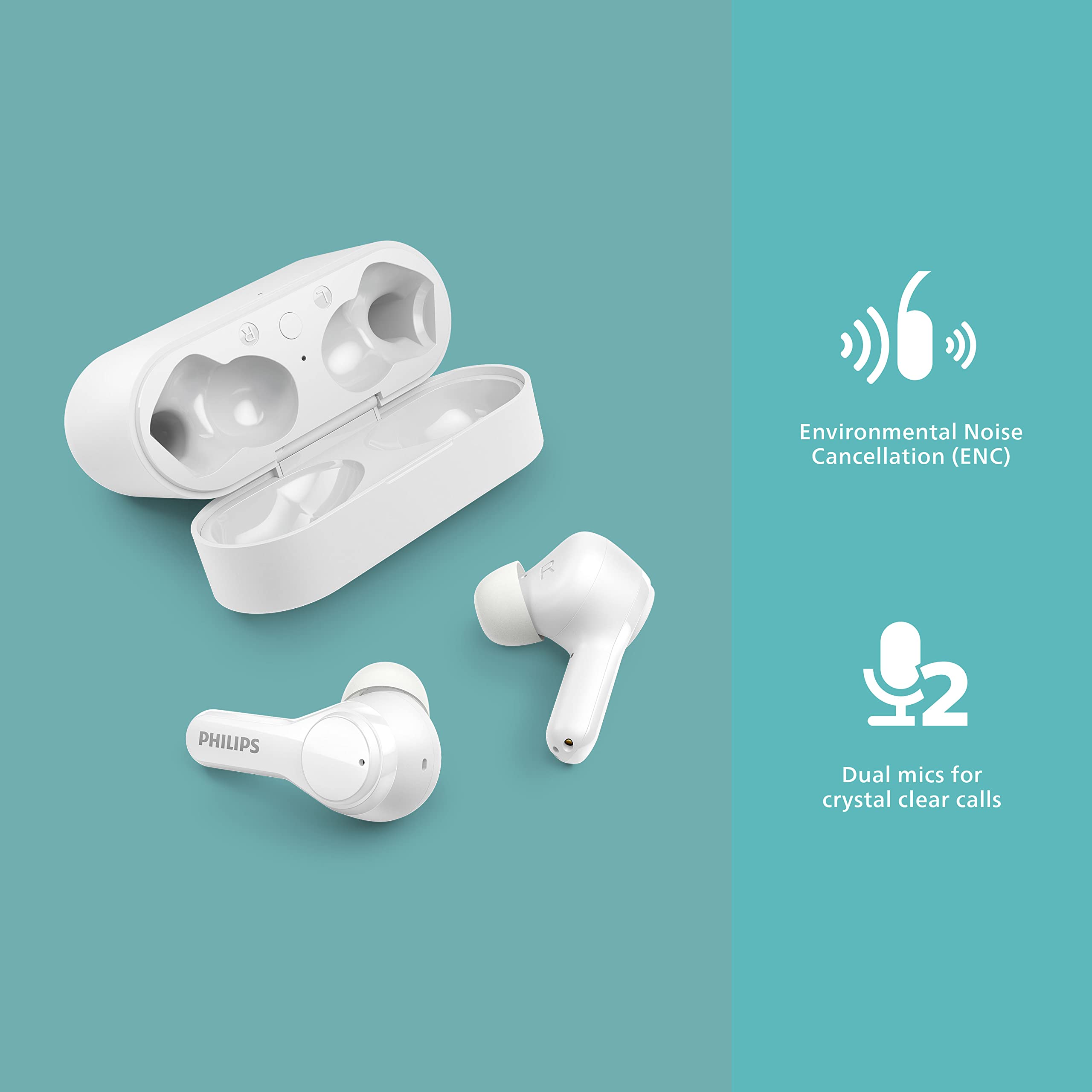 Foto 3 pulgar | Auriculares True Wireless Philips T3217 Con Micrófono Dual Blancos - Venta Internacional.