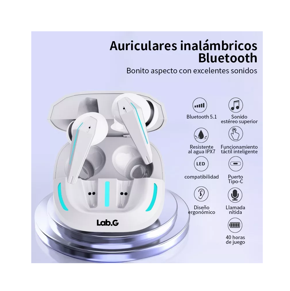 Foto 5 pulgar | Auriculares In-ear Gamer Lab.g Inalámbricos Bluetooth Earphone X16 Blanco
