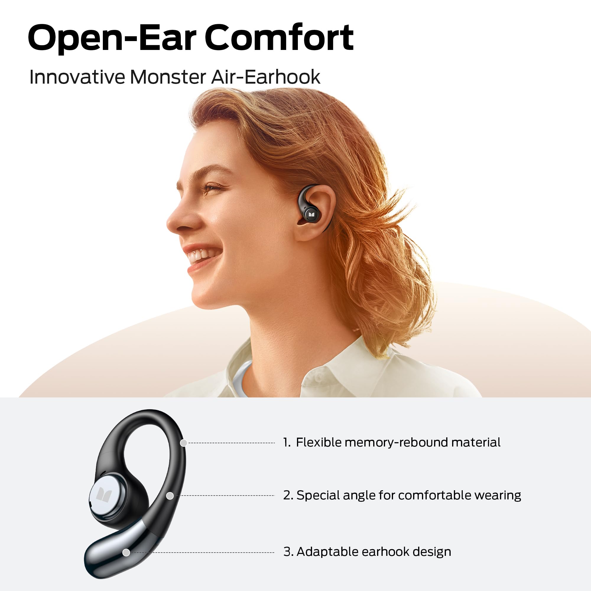 Foto 6 pulgar | Auriculares Open Ear Monster Open Ear Ac336 Bluetooth 6.0 - Venta Internacional.