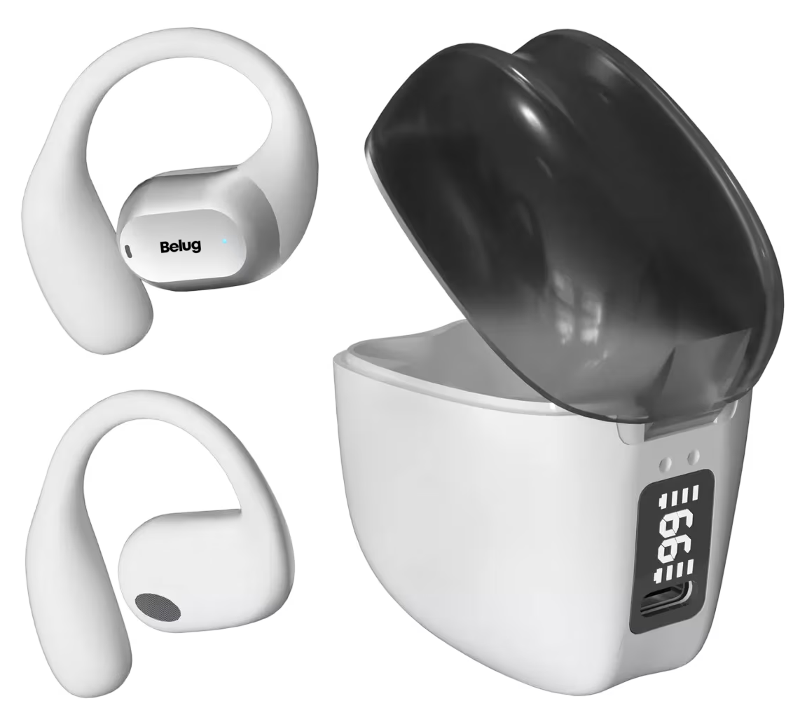 Auriculares Belug Con Bluetooth Or2 Inalámbricos Led Blanco