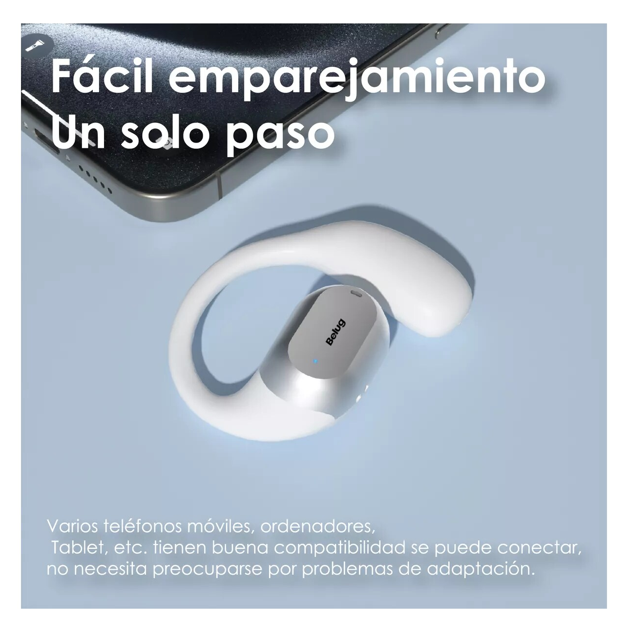 Foto 6 pulgar | Auriculares Belug Con Bluetooth Or2 Inalámbricos Led Blanco