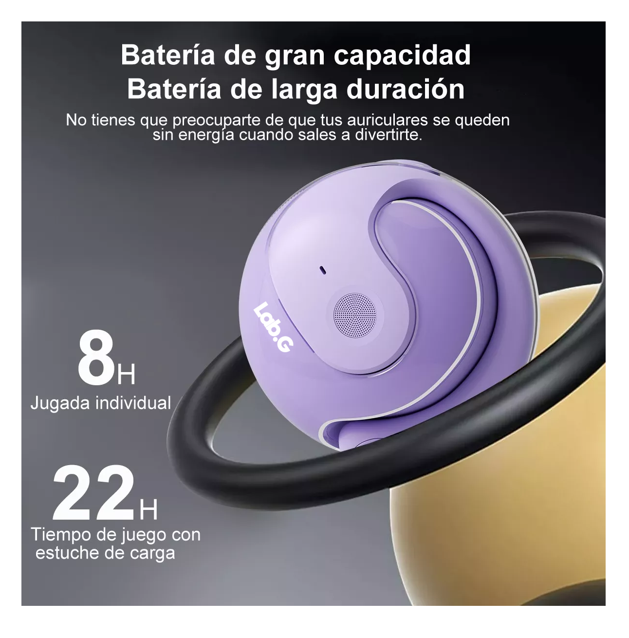 Foto 4 pulgar | Audífonos Inalambricos Bluetooth Lab.g Deportivos Gamer Auricular Violeta
