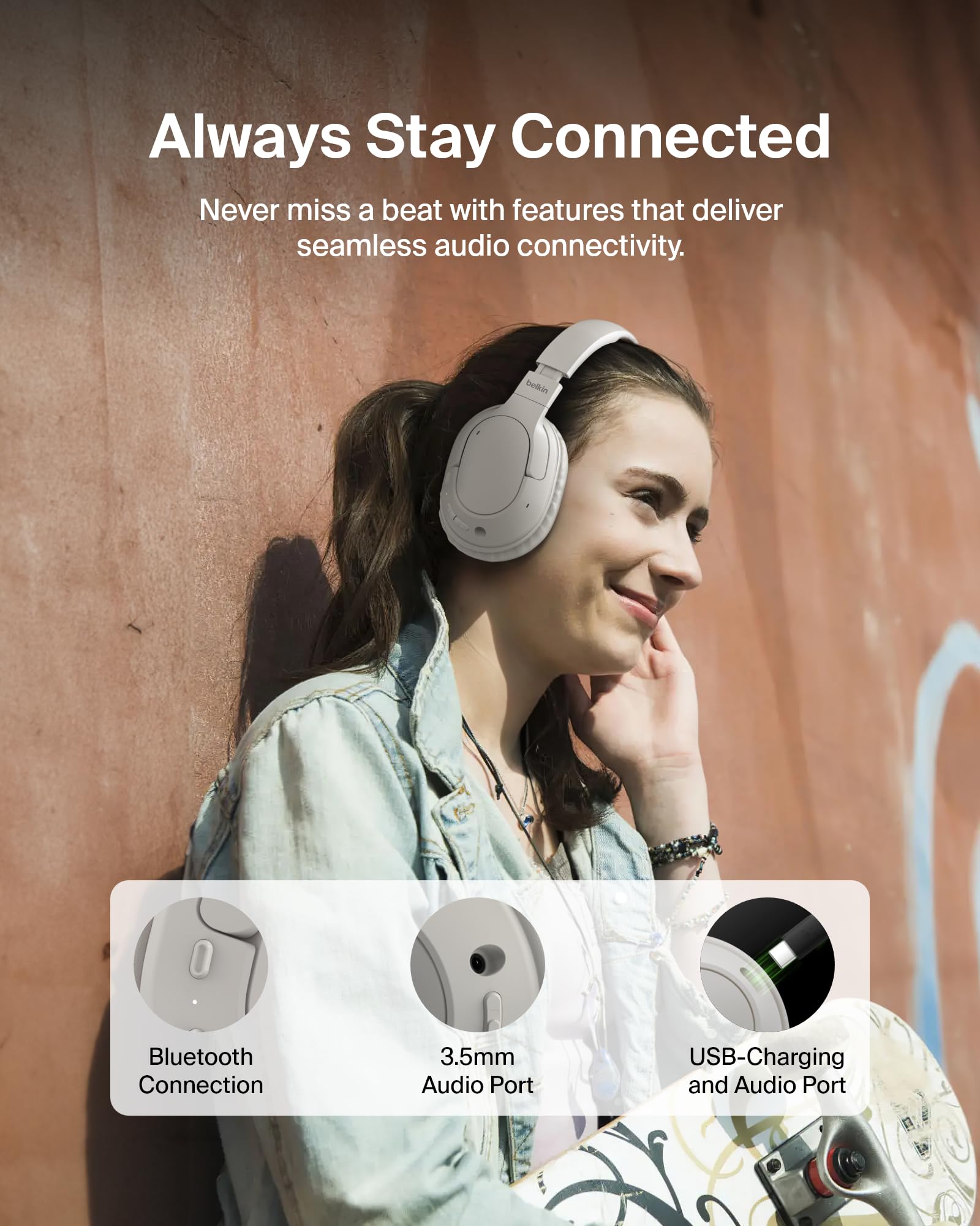 Foto 6 pulgar | Auriculares Belkin Soundform Surround Bluetooth Para Colocar Sobre Las Orejas Sand - Venta Internacional.