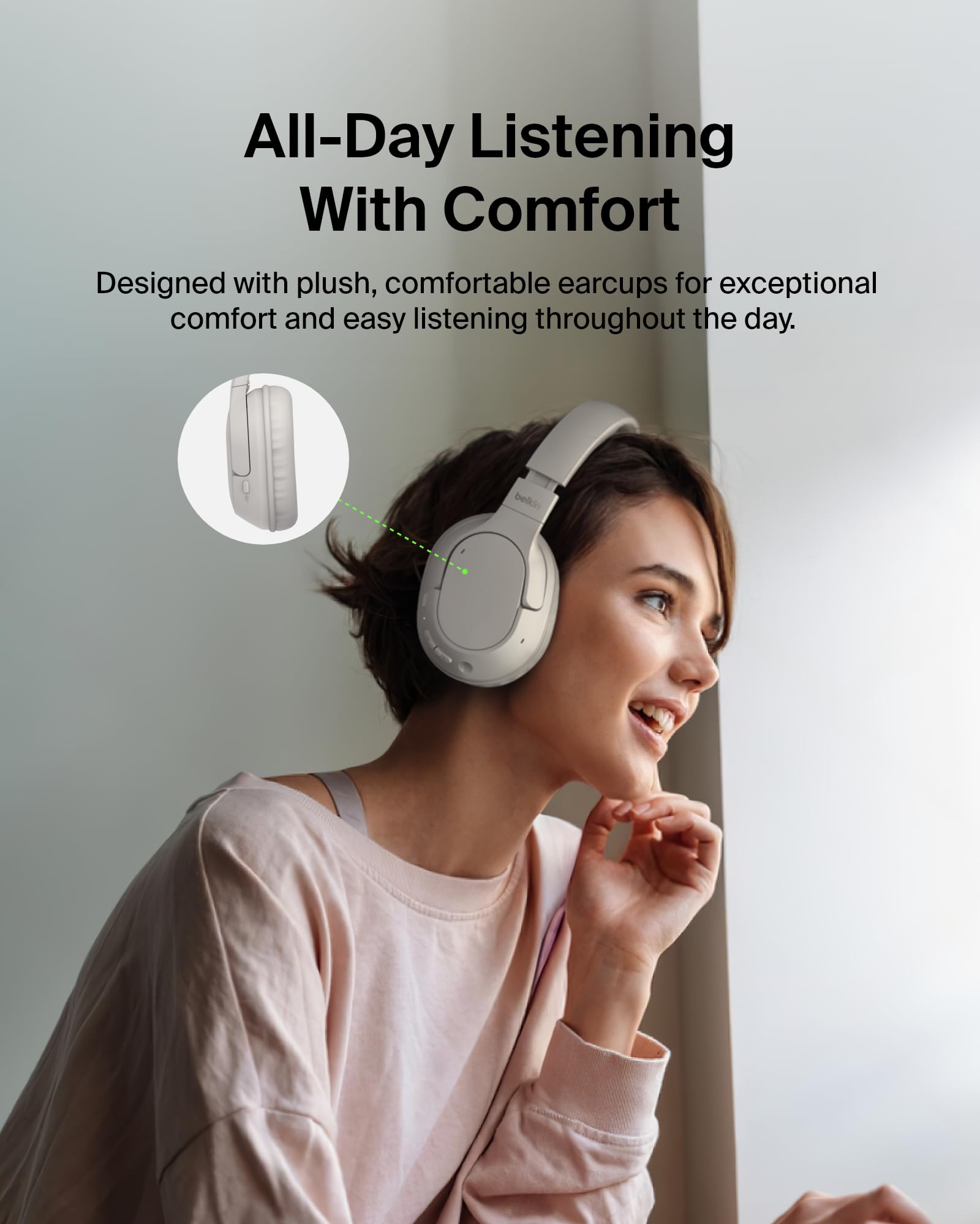 Foto 8 pulgar | Auriculares Belkin Soundform Surround Bluetooth Para Colocar Sobre Las Orejas Sand - Venta Internacional.