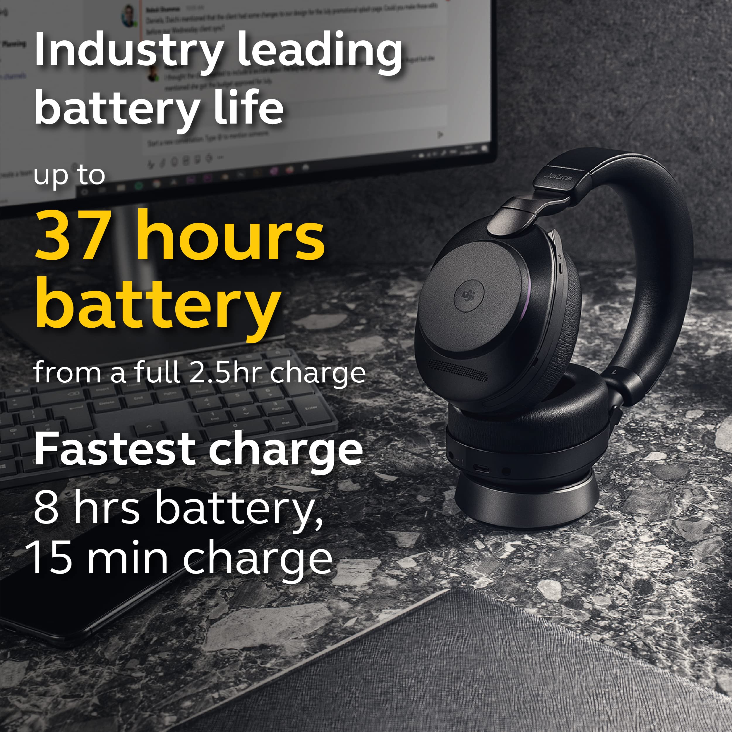 Foto 5 pulgar | Auriculares Inalámbricos Jabra Evolve2 85 Uc Con Soporte De Carga - Venta Internacional.