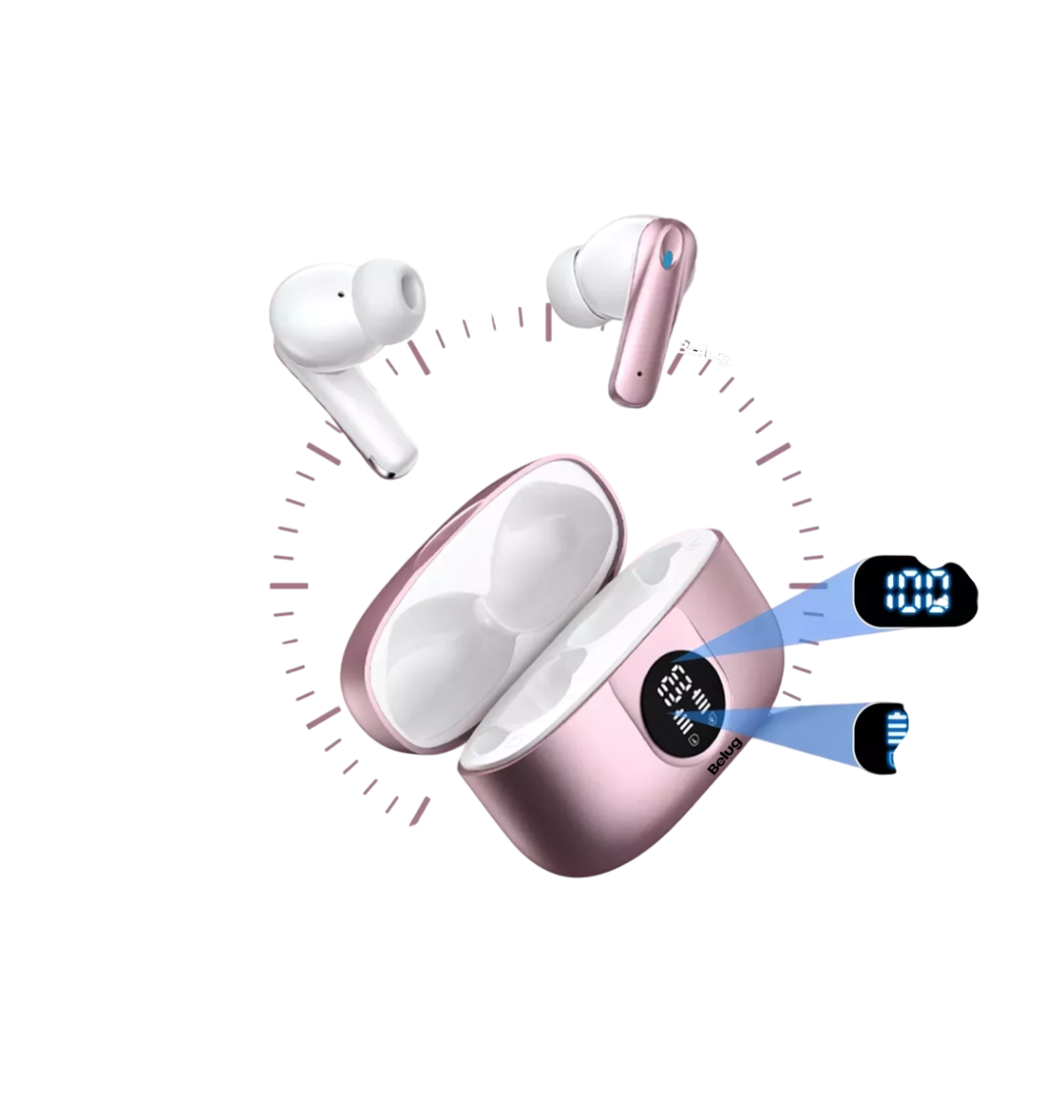 Foto 2 | Audífonos Inalámbricos Belug P91 In Ear Bluetooth 5.4 Rosa