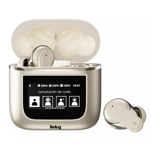 Foto 1 | Audífonos Smart Pantalla Anc Bluetooth 5.4 Tws Auriculares Belug, Plateado