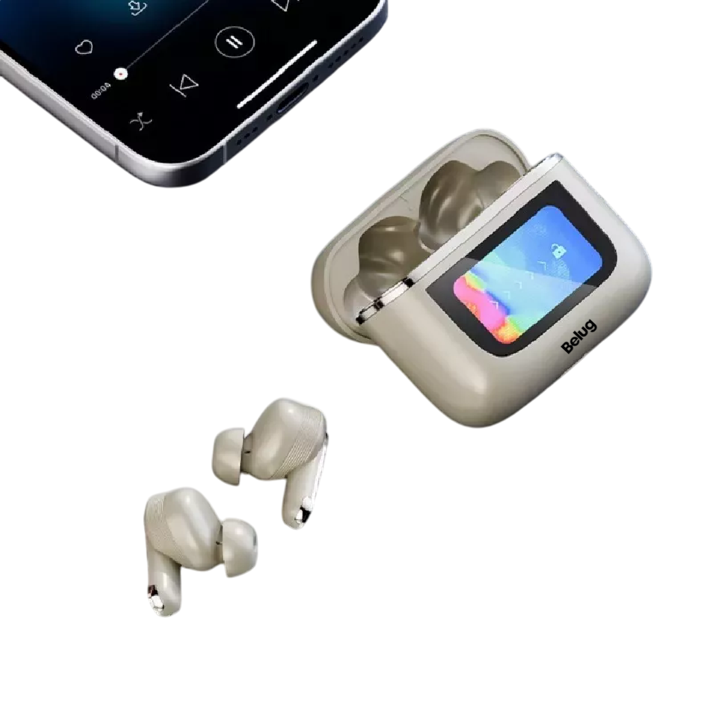 Foto 5 pulgar | Audífonos Smart Pantalla Anc Bluetooth 5.4 Tws Auriculares Belug,  Plateado